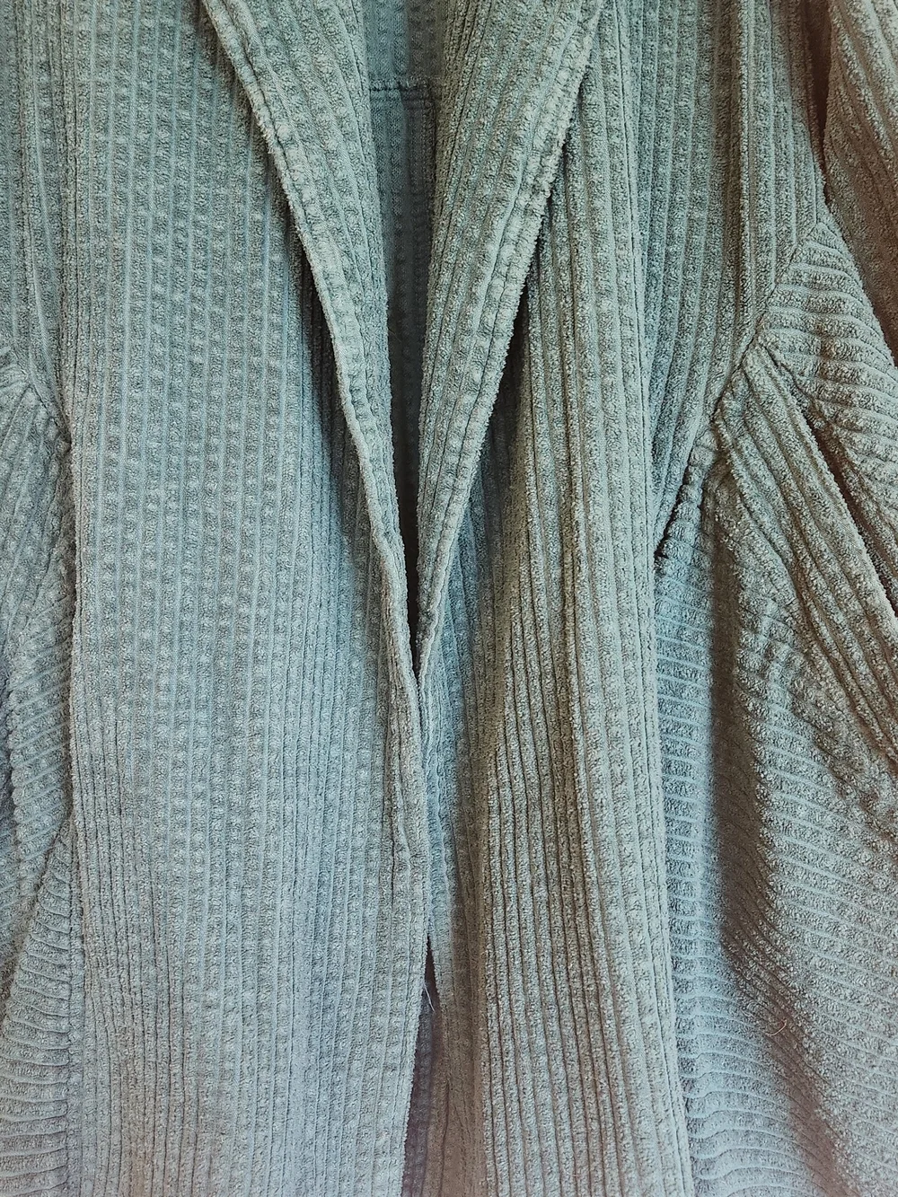 CMC by Color Me Cotton Green Corduroy Open Front Shacket Size L Flared Hemline
